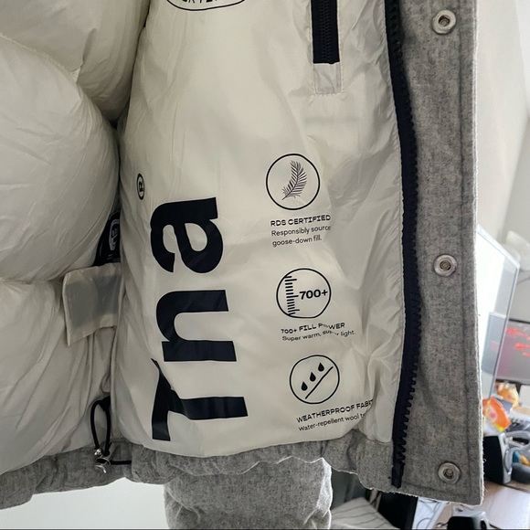 TNA Aritzia Super Puff XXS Wool Tech Grey - Picture 6 of 7